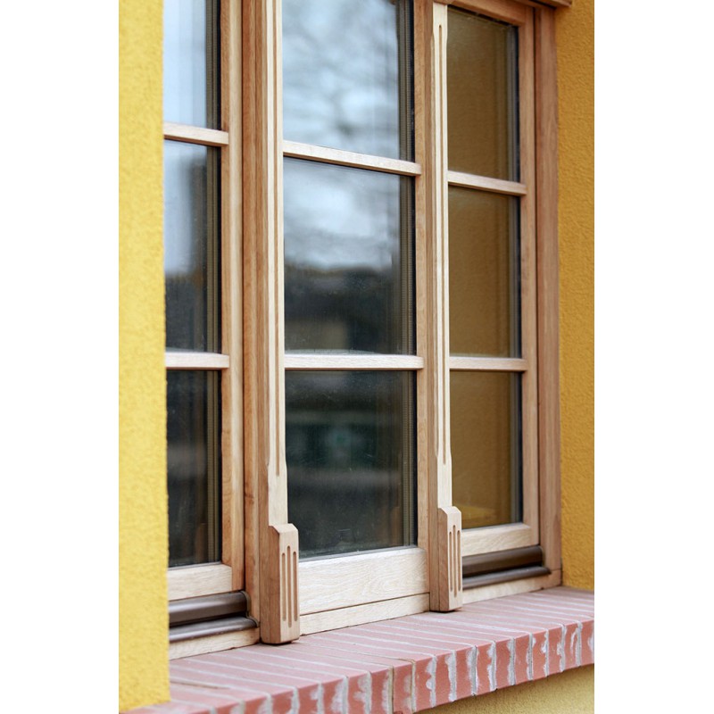 Dreiflügeliges Holzfenster &amp;quot;Stuttgart&amp;quot; mit Wiener Sprossen und Oberlicht