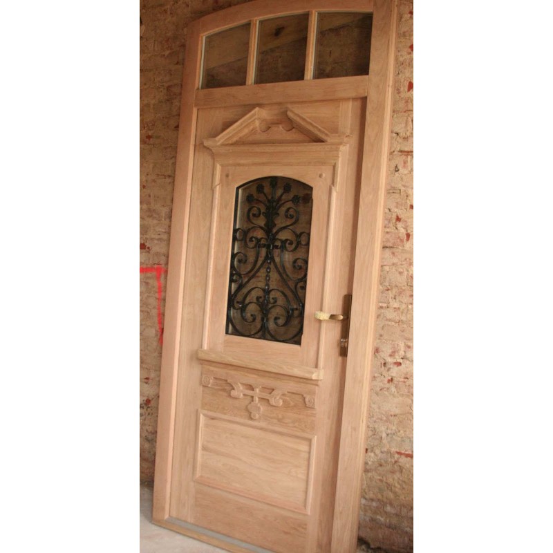 Antike Haustür Historismus "Osnabrück" mit Stichbogen im Oberlicht