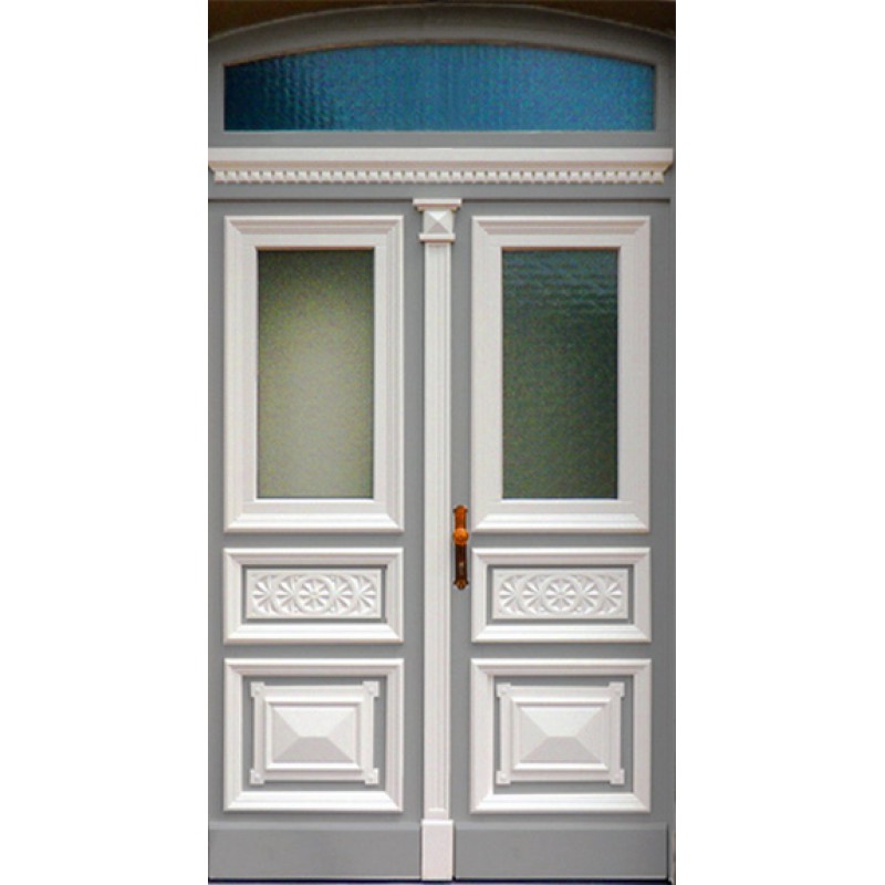 Doppelflügelige antike Gründerzeit Haustür "Bremen" mit Stichbogen im