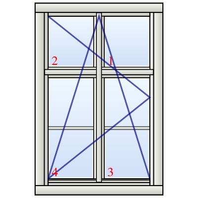 Holzfenster "Friesland", einteilig mit glasteilenden Sprossen im Flügel