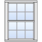 Englisches Vertikal-Schiebefenster mit Sprossen
