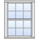 Englisches Vertikal-Schiebefenster mit Sprossen