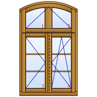 Holzfenster "Dresden" mit Oberlicht, Stichbogen und Wiener Sprossen für Altbau und Denkmalschutz mit extra schmalem Rahmen